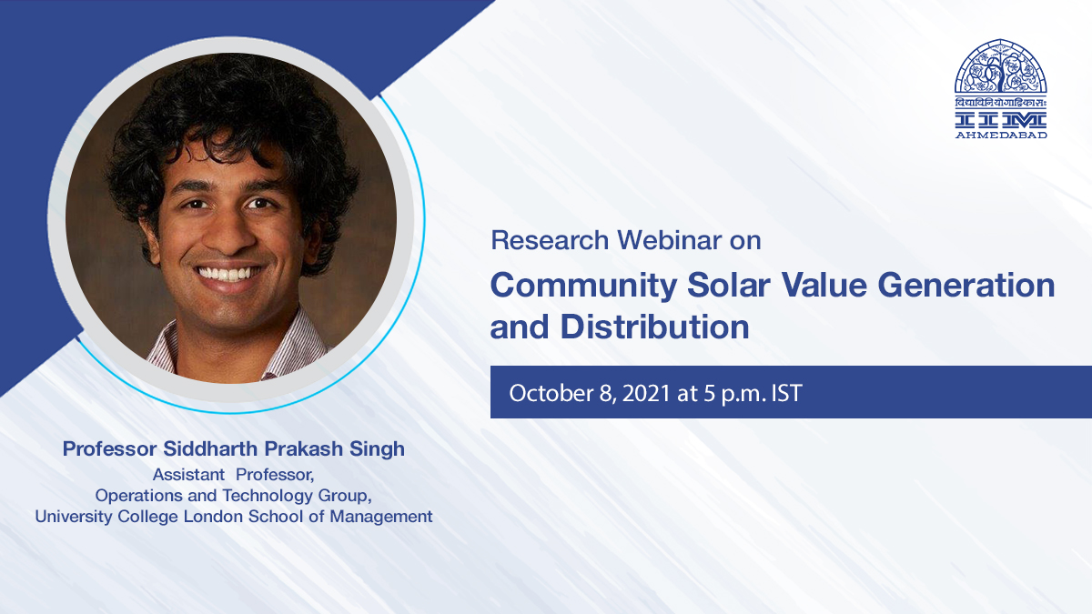 Research Webinar on Community Solar Value Generation and Distribution