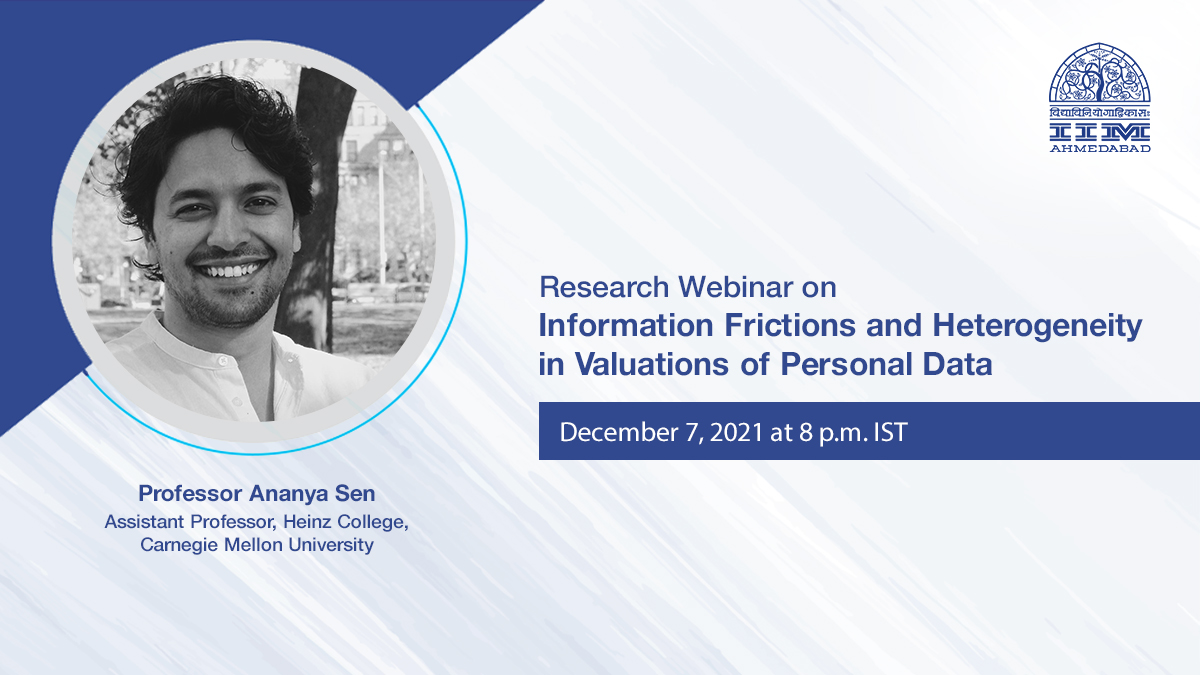 Research Webinar on Information Frictions and Heterogeneity in Valuation Personal Data