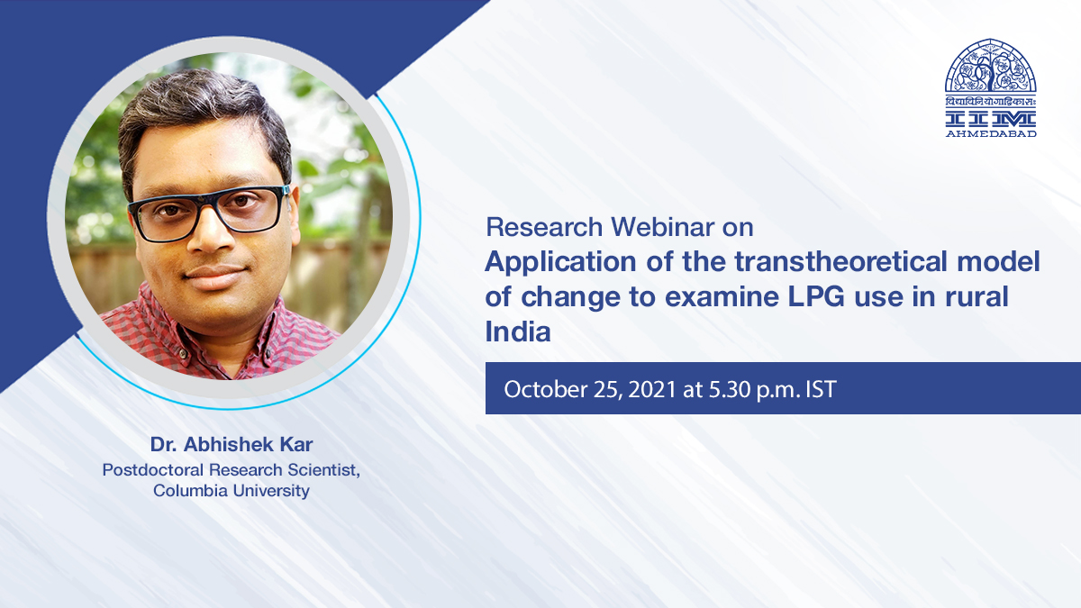 Research Webinar on Application of the transtheoretical model of change to examine LPG use in rural India 