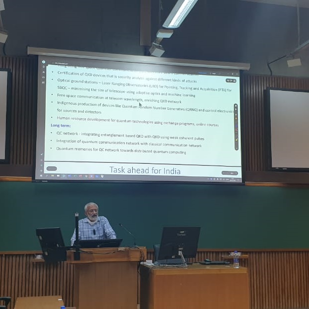 WEBINAR BY DR. R.P SINGH, PROFESSOR, PRL ON THE TOPIC "QUANTUM KEY DISTRIBUTION: A PARADIGM SHIFT IN SECURE COMMUNICATION" CONDUCTED AT IIMA