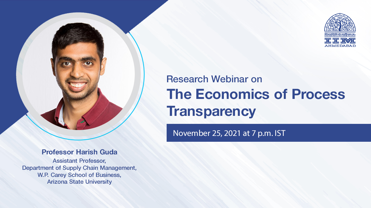 Research Webinar on The Economics of Process Transparency