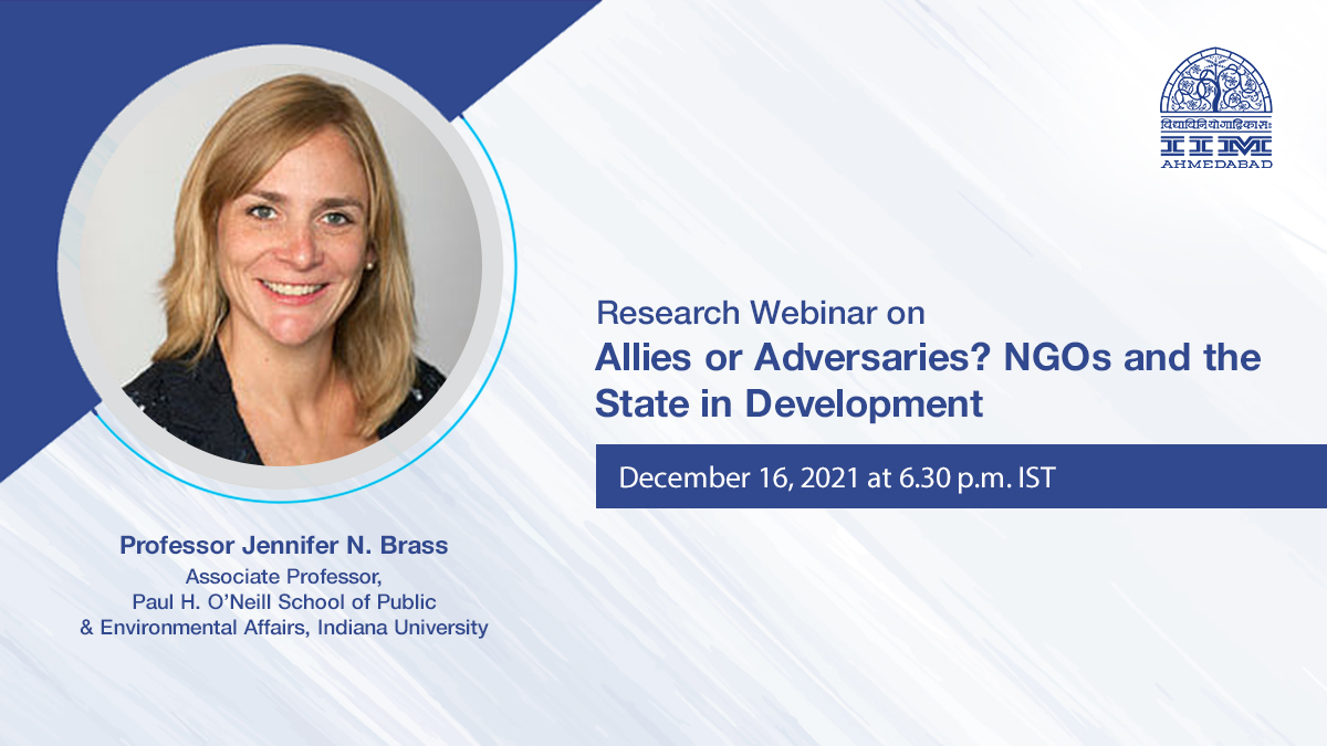 Research Webinar on Allies or Adversaries? NGOs and the State in Development 
