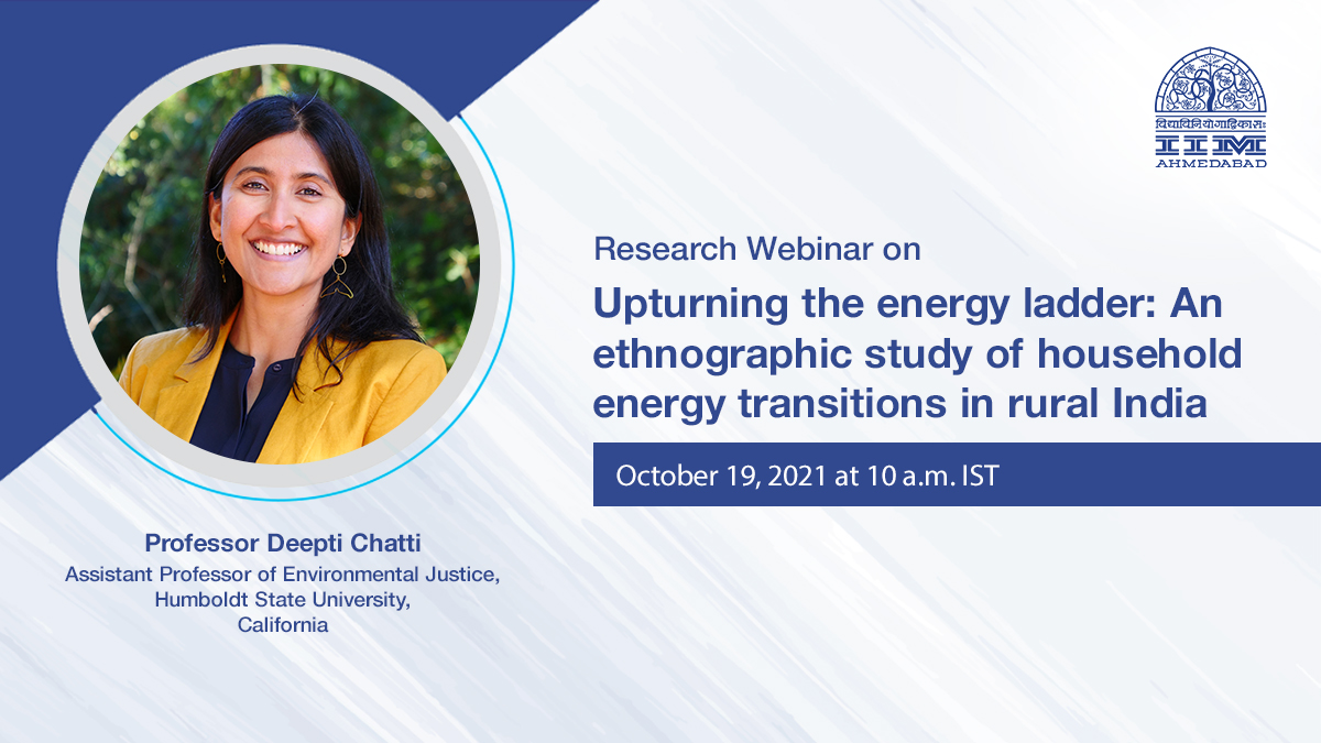 Research Webinar on upturning the energy ladder: An ethographic study of household energy transitions in rural India