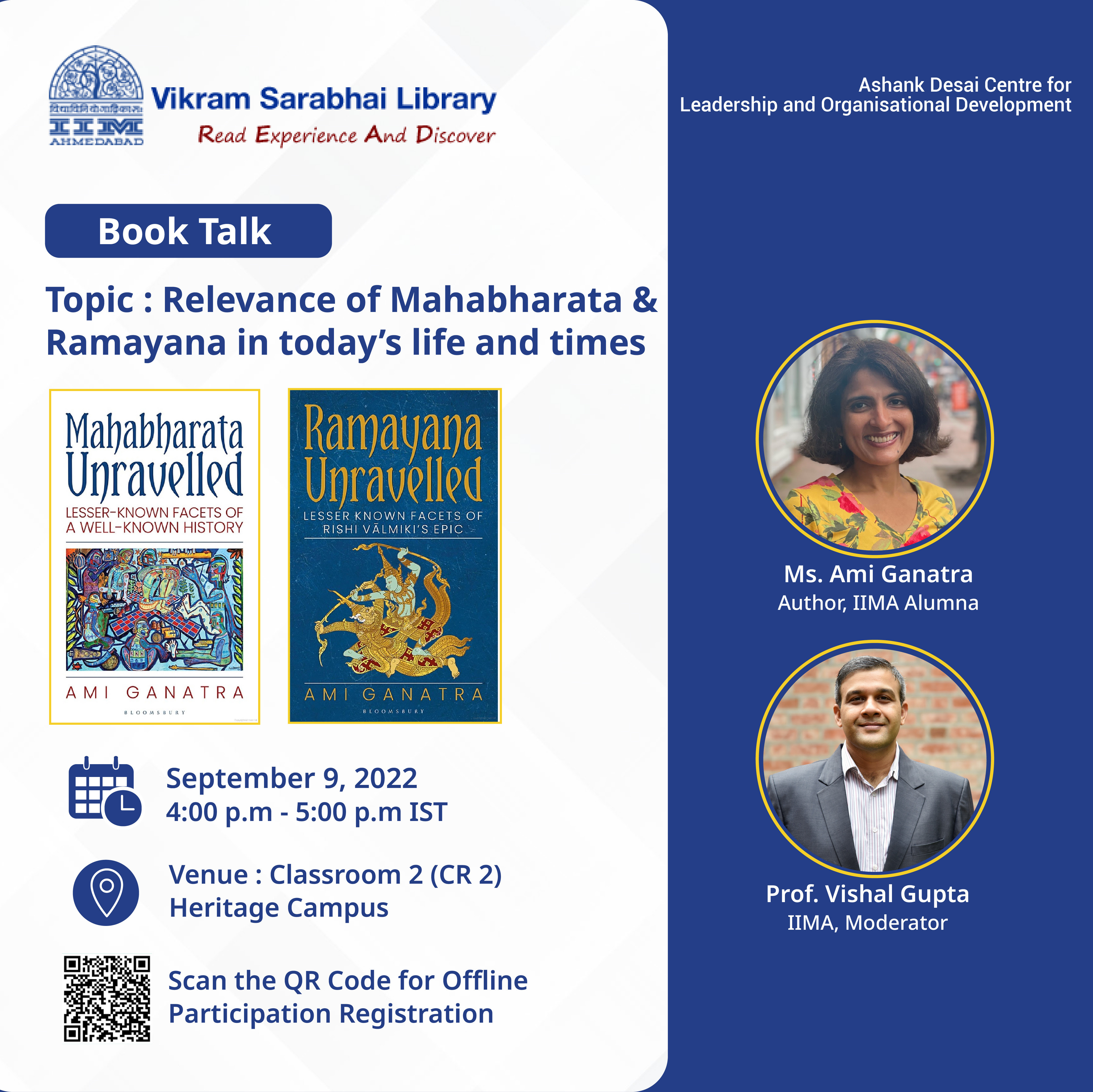 The Book Talk on “Relevance of Mahabharata & Ramayana in today’s life and times”