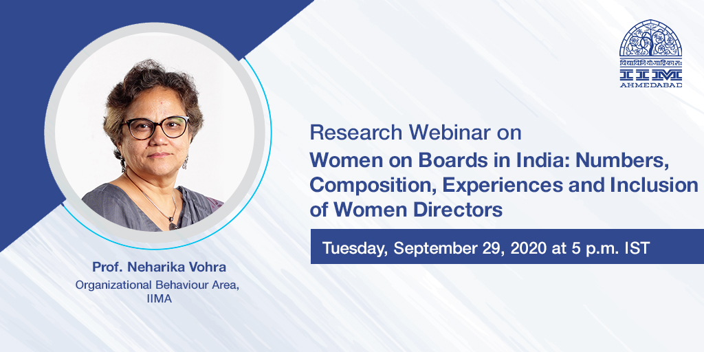 Research Webinar on Women on Board in India: Numbers, Composition, Experiences and Inclusion of Women Directors