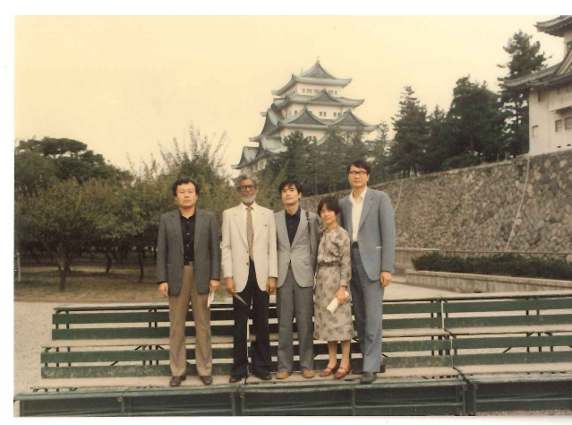 With colleagues in Japan