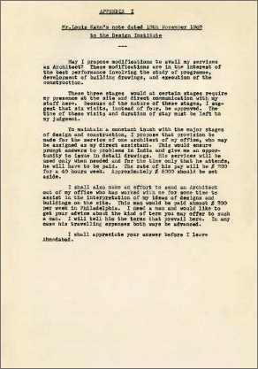 Typed Document, Paper - Louis Kahn