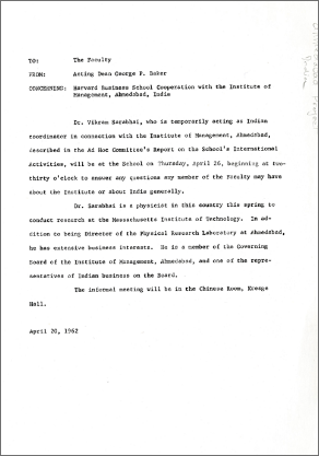 Typed Memo, Paper - George P. Baker