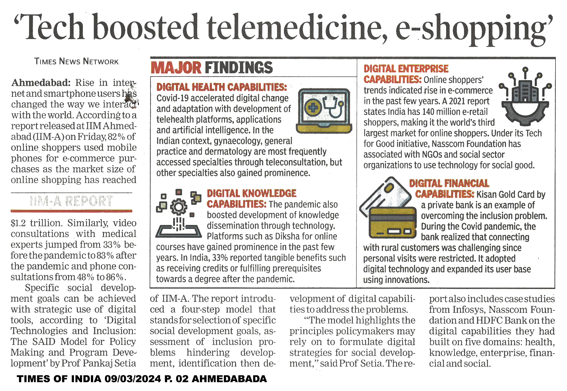Tech boosted telemedicine, e-shopping